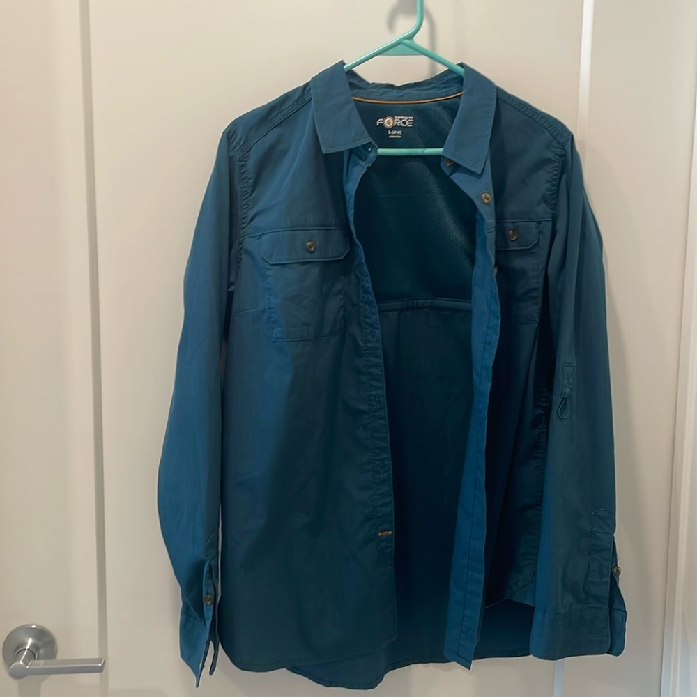 Carhartt Force women's Relaxed Fit Button Down long Sleeve Shirt Vented Size L